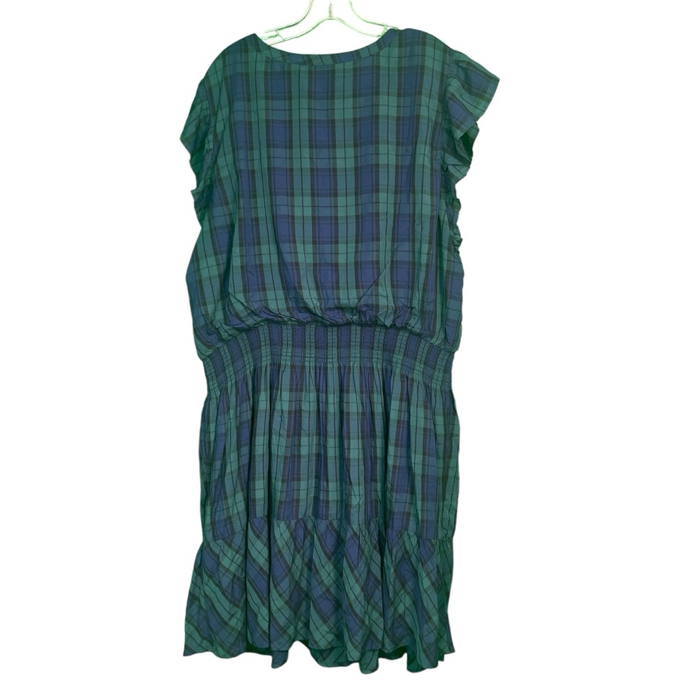 Vineyard Vines NWT Blackwatch Smocked Plaid Ruffle Dress Charleston Green 2XL - Picture 3 of 7